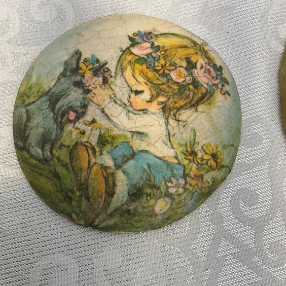 Vintage Holly Hobbie Decoupage Wall Decorations Set/4 - Picture 5 of 10